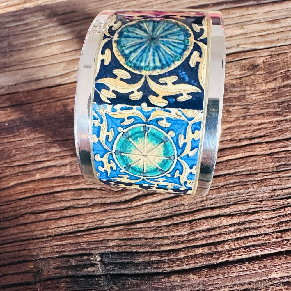 Brighton 💙 Mosaic “Amal” Enamel Wide Cuff Bracelet - Retired